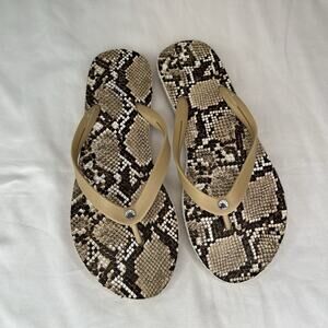 J/Slides Snake print Leather Lining Flip Flops Thong Sandals Size 8M, summer